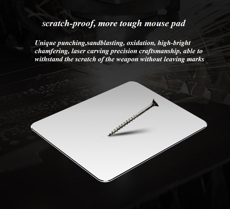 Aluminum Alloy Smooth Mouse Pad 240x180/300mm Hard Metal Slim Desk Mat Rubber Anti-slip Bottom Speed Control Mousepad For Gaming Aluminum Alloy Smooth Mouse Pad 240x180/300mm Hard Metal Slim Desk Mat Rubber Anti-slip Bottom Speed Control Mousepad For Gaming