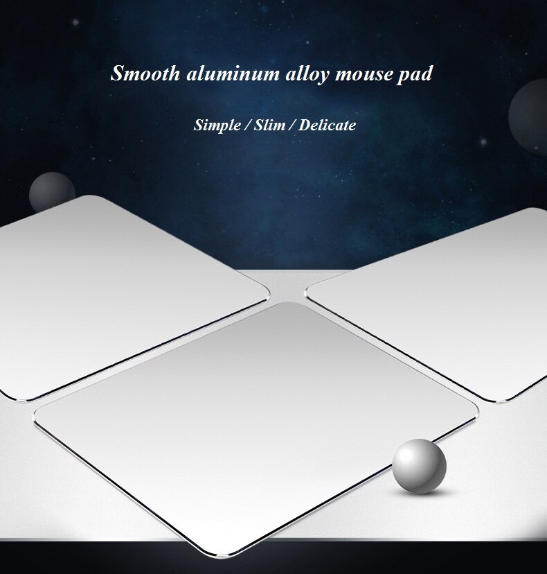 Aluminum Alloy Smooth Mouse Pad 240x180/300mm Hard Metal Slim Desk Mat Rubber Anti-slip Bottom Speed Control Mousepad For Gaming Aluminum Alloy Smooth Mouse Pad 240x180/300mm Hard Metal Slim Desk Mat Rubber Anti-slip Bottom Speed Control Mousepad For Gaming