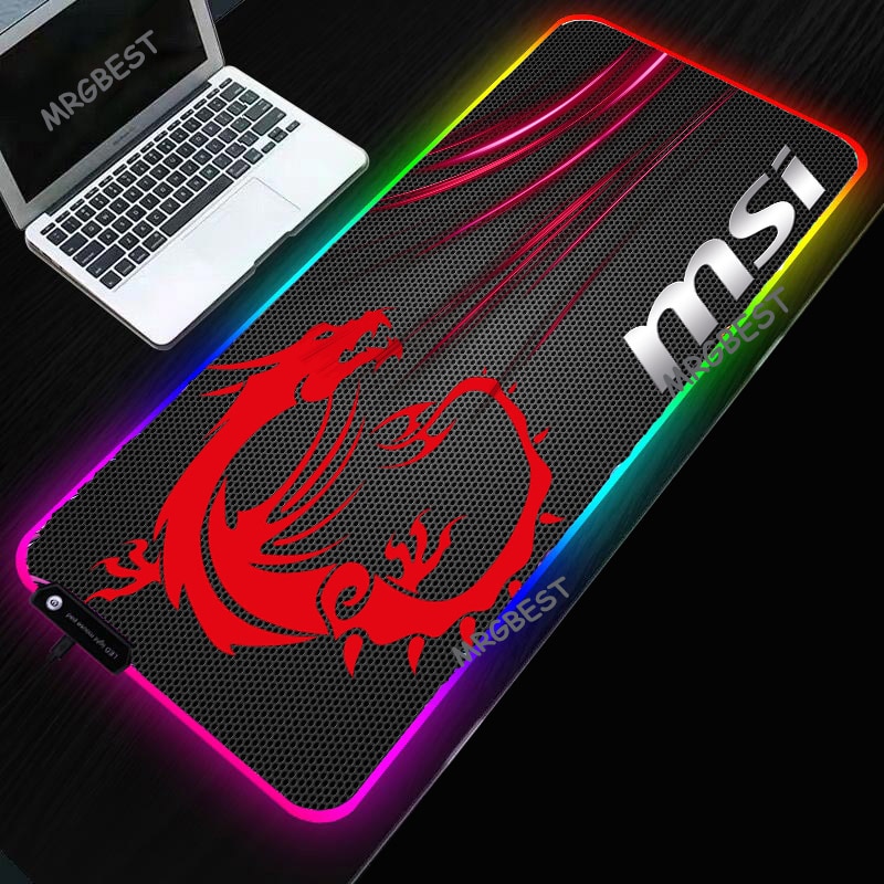 MRGBEST MSI Mouse Pad LED RGB Big Size XXL Gamer Anti-slip Rubber Pad
