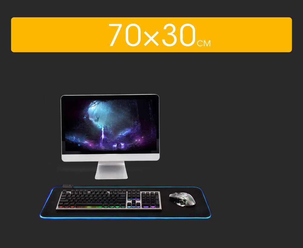 LED Light Gaming Mouse Pad RGB Super Soft Large Keyboard Cover Non-Slip Rubber Base Computer Carpet Desk Mat PC Game MousePad LED Light Gaming Mouse Pad RGB Super Soft Large Keyboard Cover Non-Slip Rubber Base Computer Carpet Desk Mat PC Game MousePad