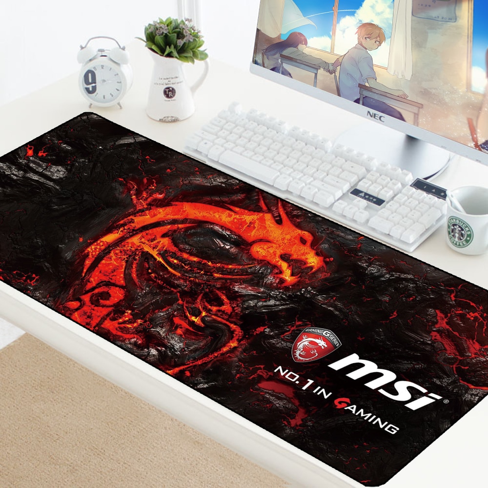 Msi Mouse Pad Large Xxl Gamer Anti Slip Rubber Pad Gaming Mousepad To Keyboard Laptop Computer