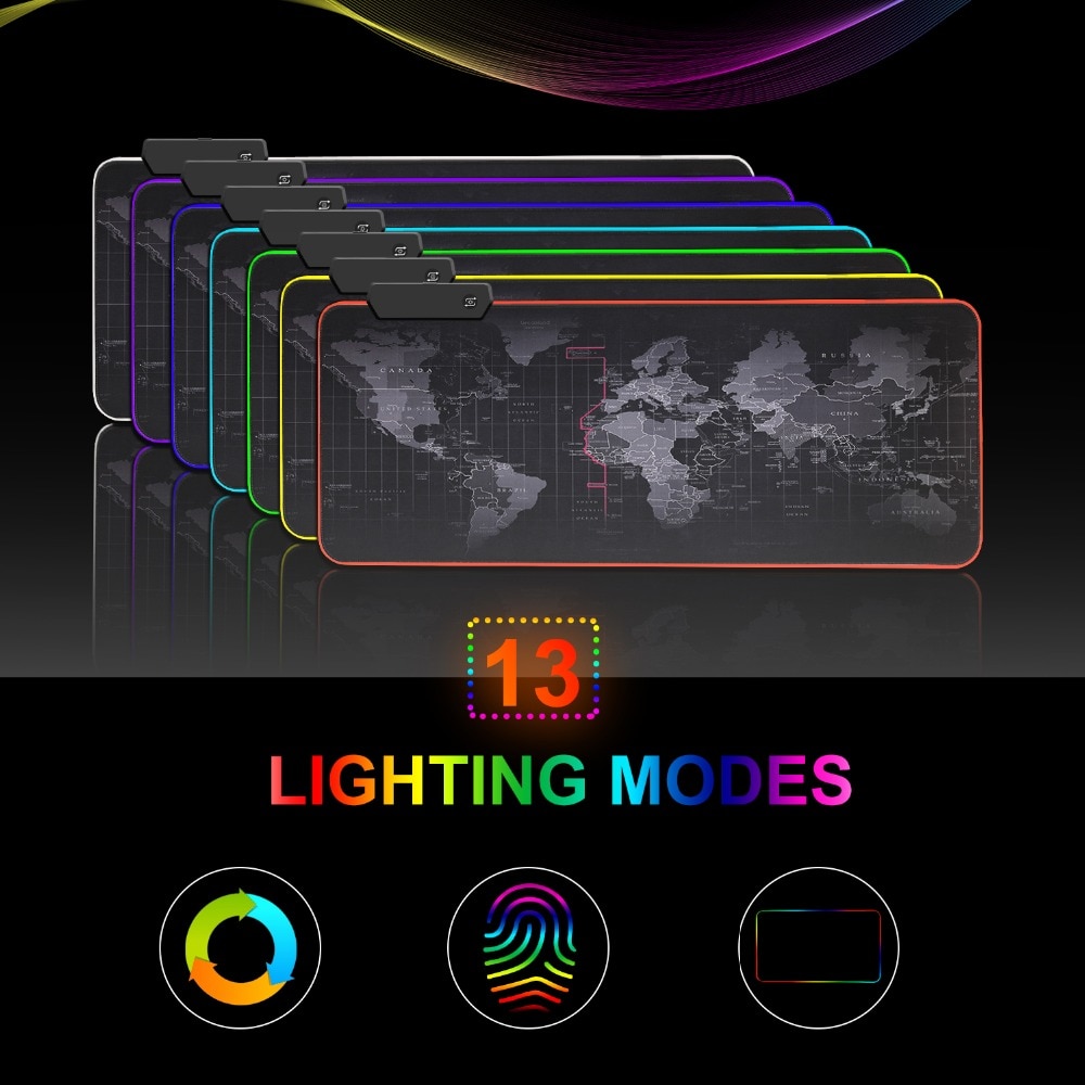 Gaming Mouse Pad Computer Mousepad Large Mouse Pad Gamer RGB World Map Big Mouse Carpet PC Desk RGB Mat Gaming Mouse Pad Computer Mousepad Large Mouse Pad Gamer RGB World Map Big Mouse Carpet PC Desk RGB Mat