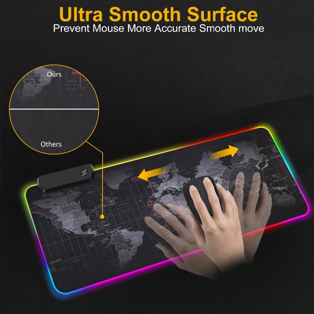 Gaming Mouse Pad Computer Mousepad Large Mouse Pad Gamer RGB World Map Big Mouse Carpet PC Desk RGB Mat Gaming Mouse Pad Computer Mousepad Large Mouse Pad Gamer RGB World Map Big Mouse Carpet PC Desk RGB Mat
