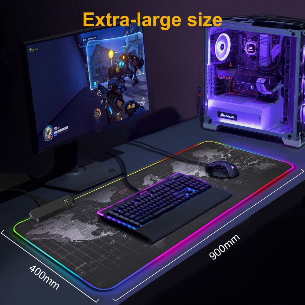 Gaming Mouse Pad Computer Mousepad Large Mouse Pad Gamer RGB World Map Big Mouse Carpet PC Desk RGB Mat Gaming Mouse Pad Computer Mousepad Large Mouse Pad Gamer RGB World Map Big Mouse Carpet PC Desk RGB Mat
