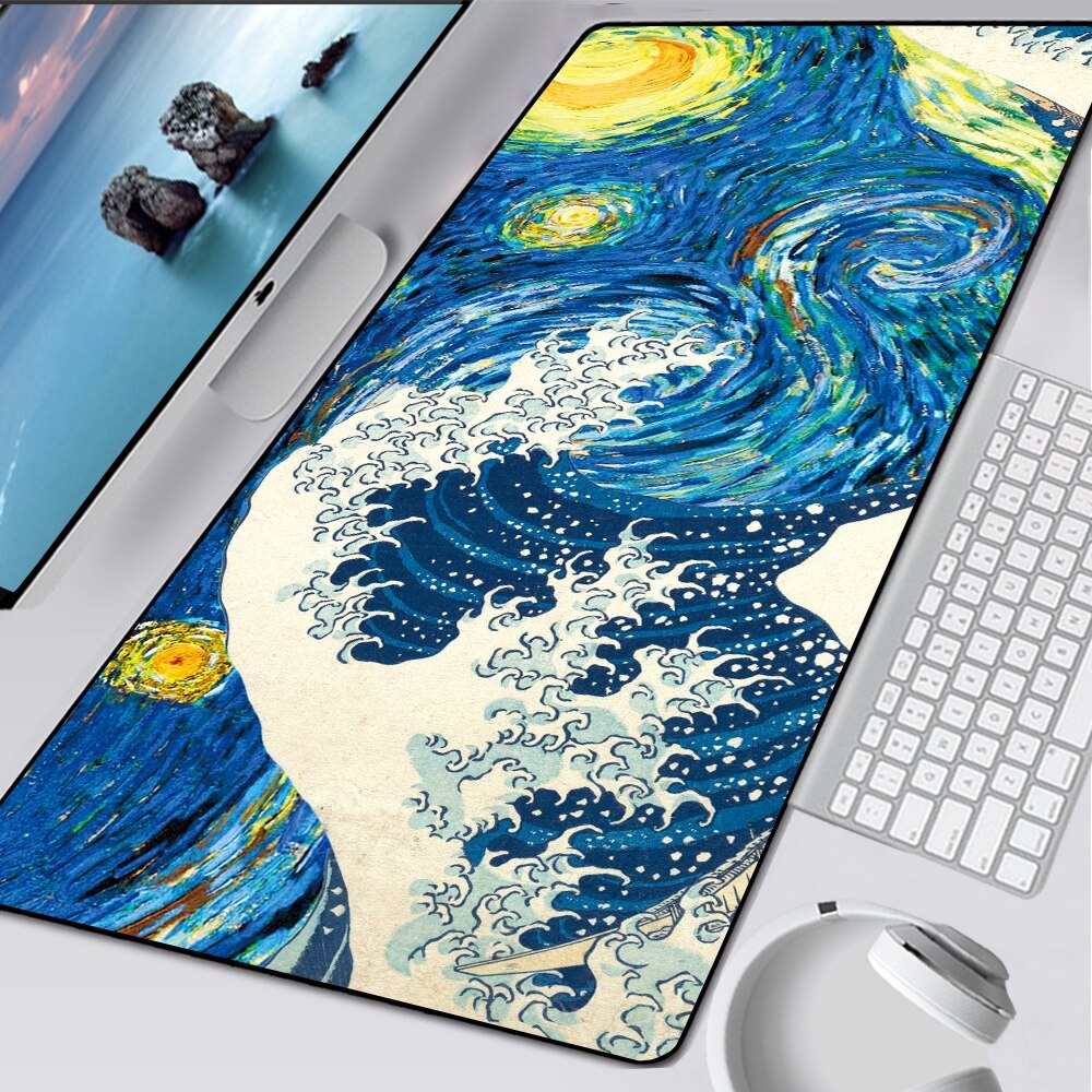 XXL Great Wave Off Mouse Pad Art Large Overlock Edge Mat Rubber Speed ...