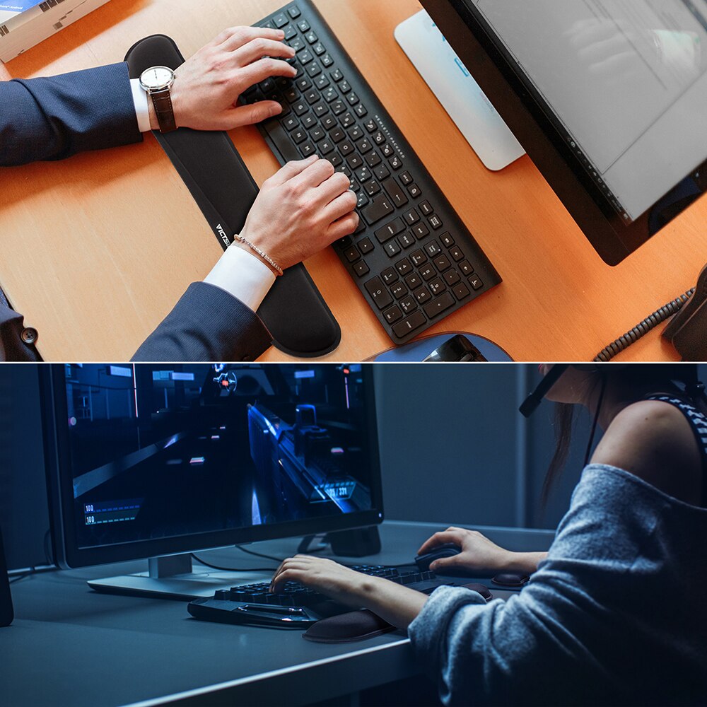 VicTsing Mechanical Keyboard Hand Care Support Wrist Care Comfort Mouse Pad Ergonomic Memory Foam Set For Office Computer Laptop VicTsing Mechanical Keyboard Hand Care Support Wrist Care Comfort Mouse Pad Ergonomic Memory Foam Set For Office Computer Laptop