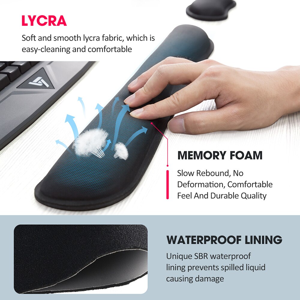 VicTsing Mechanical Keyboard Hand Care Support Wrist Care Comfort Mouse Pad Ergonomic Memory Foam Set For Office Computer Laptop VicTsing Mechanical Keyboard Hand Care Support Wrist Care Comfort Mouse Pad Ergonomic Memory Foam Set For Office Computer Laptop