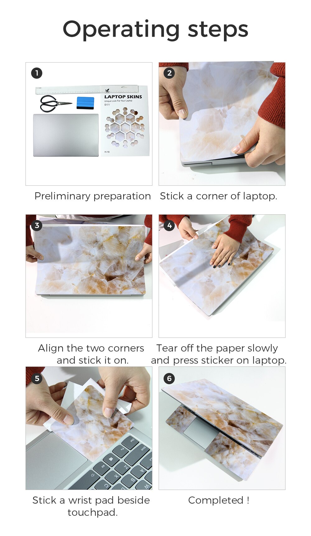 Marble Grain Laptop Skin Sticker 15.6 Marble Grain Laptop Skin Sticker 15.6