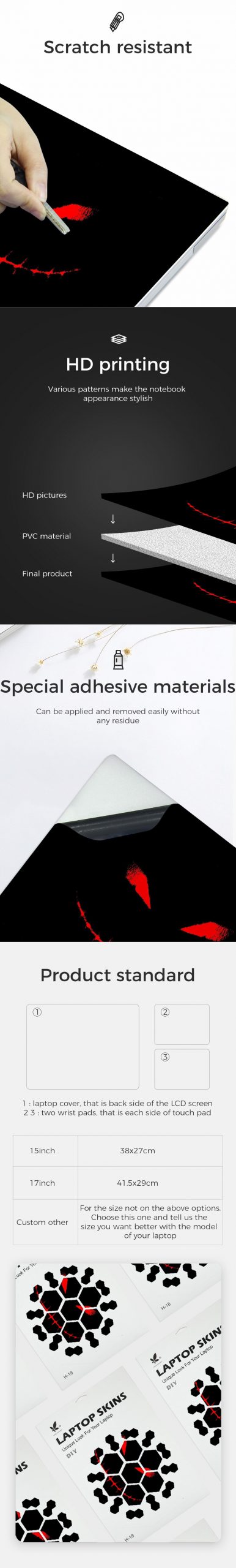 Black Notebook Sticker for 15.6 15