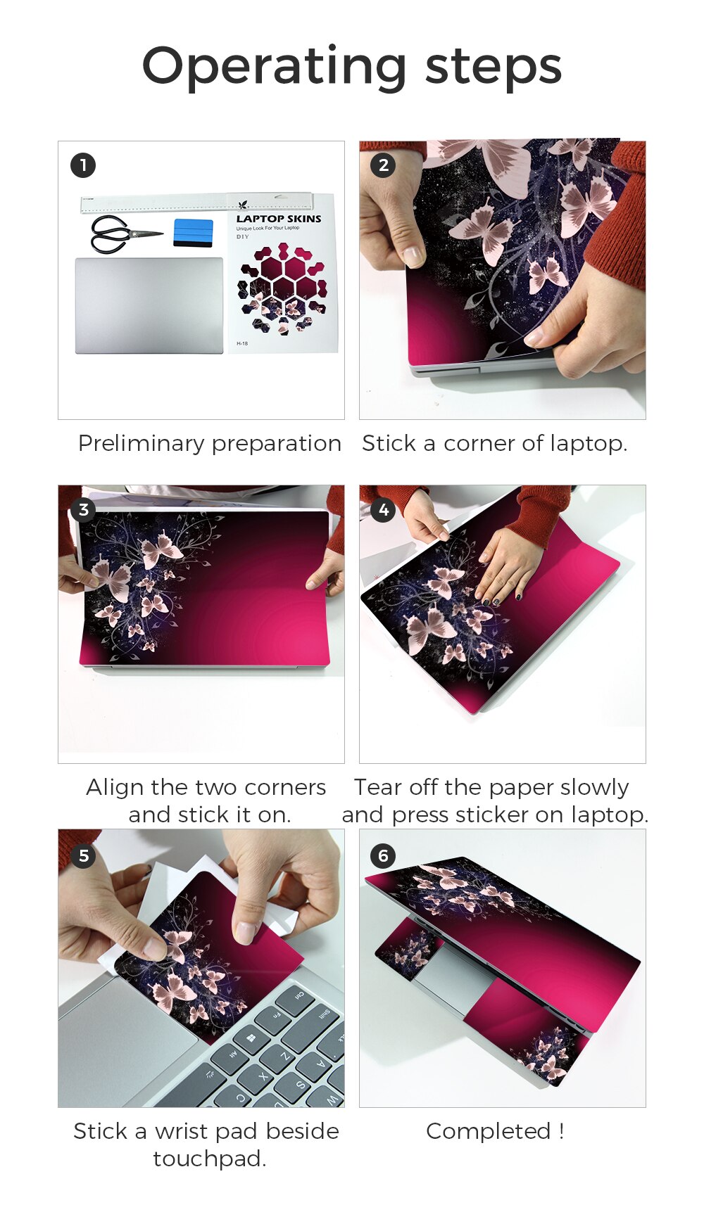 Butterfly Laptop Skin Notebook Computer Skin Case for 10 12 13 15 15.6 inch for Mac pro / Acer Computer Sticker Butterfly Laptop Skin Notebook Computer Skin Case for 10 12 13 15 15.6 inch for Mac pro / Acer Computer Sticker