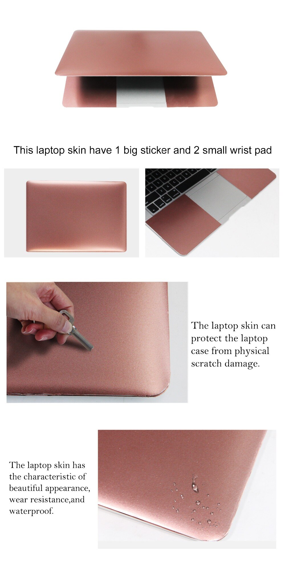 Metallic laptop skin notebook stickers for 15