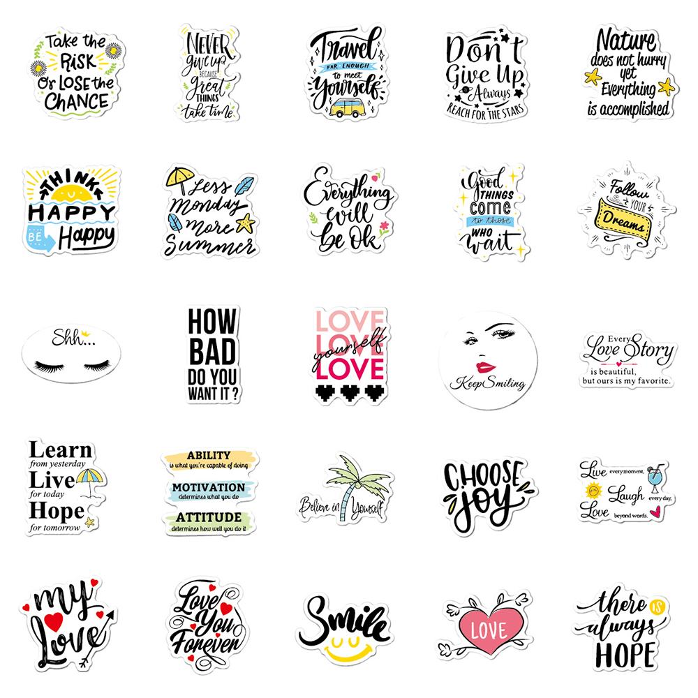 50/100pcs Inspirational English Phrases Stickers For Notebook Scrapbooking Material Craft Supplies Vintage Motivational Stickers 50/100pcs Inspirational English Phrases Stickers For Notebook Scrapbooking Material Craft Supplies Vintage Motivational Stickers