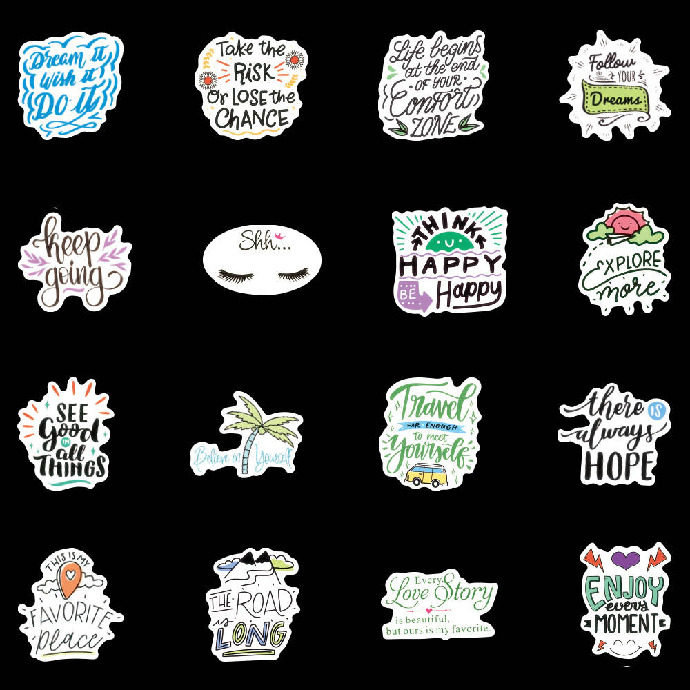 50/100pcs Inspirational English Phrases Stickers For Notebook Scrapbooking Material Craft Supplies Vintage Motivational Stickers 50/100pcs Inspirational English Phrases Stickers For Notebook Scrapbooking Material Craft Supplies Vintage Motivational Stickers