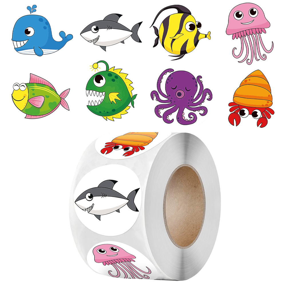 100-500pcs Children's Reward Motivation Sticker Marine Animal Creative School Supplies 2.5cm Round Toy Cognitive Sticker 100-500pcs Children's Reward Motivation Sticker Marine Animal Creative School Supplies 2.5cm Round Toy Cognitive Sticker