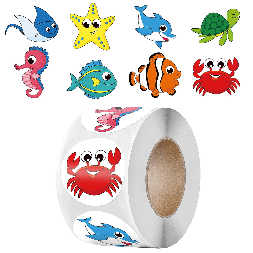 100-500pcs Children's Reward Motivation Sticker Marine Animal Creative School Supplies 2.5cm Round Toy Cognitive Sticker 100-500pcs Children's Reward Motivation Sticker Marine Animal Creative School Supplies 2.5cm Round Toy Cognitive Sticker