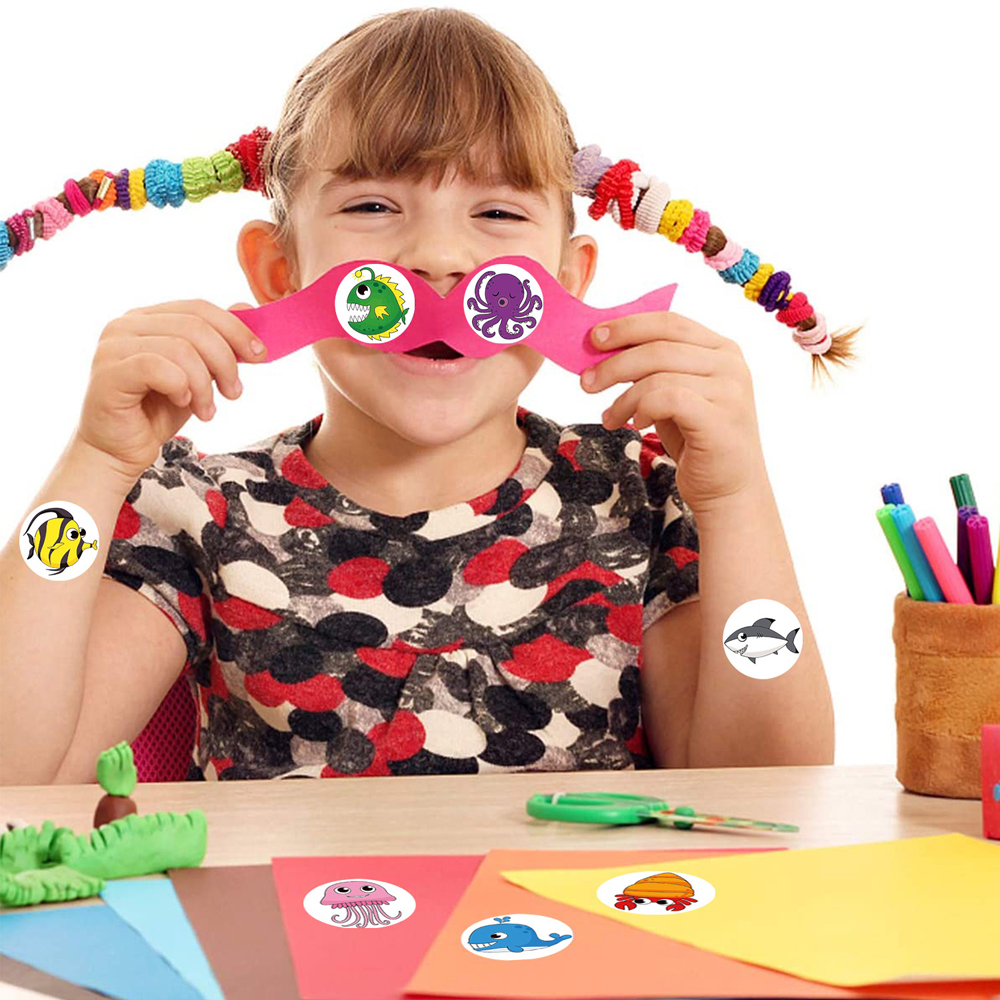 100-500pcs Children's Reward Motivation Sticker Marine Animal Creative School Supplies 2.5cm Round Toy Cognitive Sticker 100-500pcs Children's Reward Motivation Sticker Marine Animal Creative School Supplies 2.5cm Round Toy Cognitive Sticker