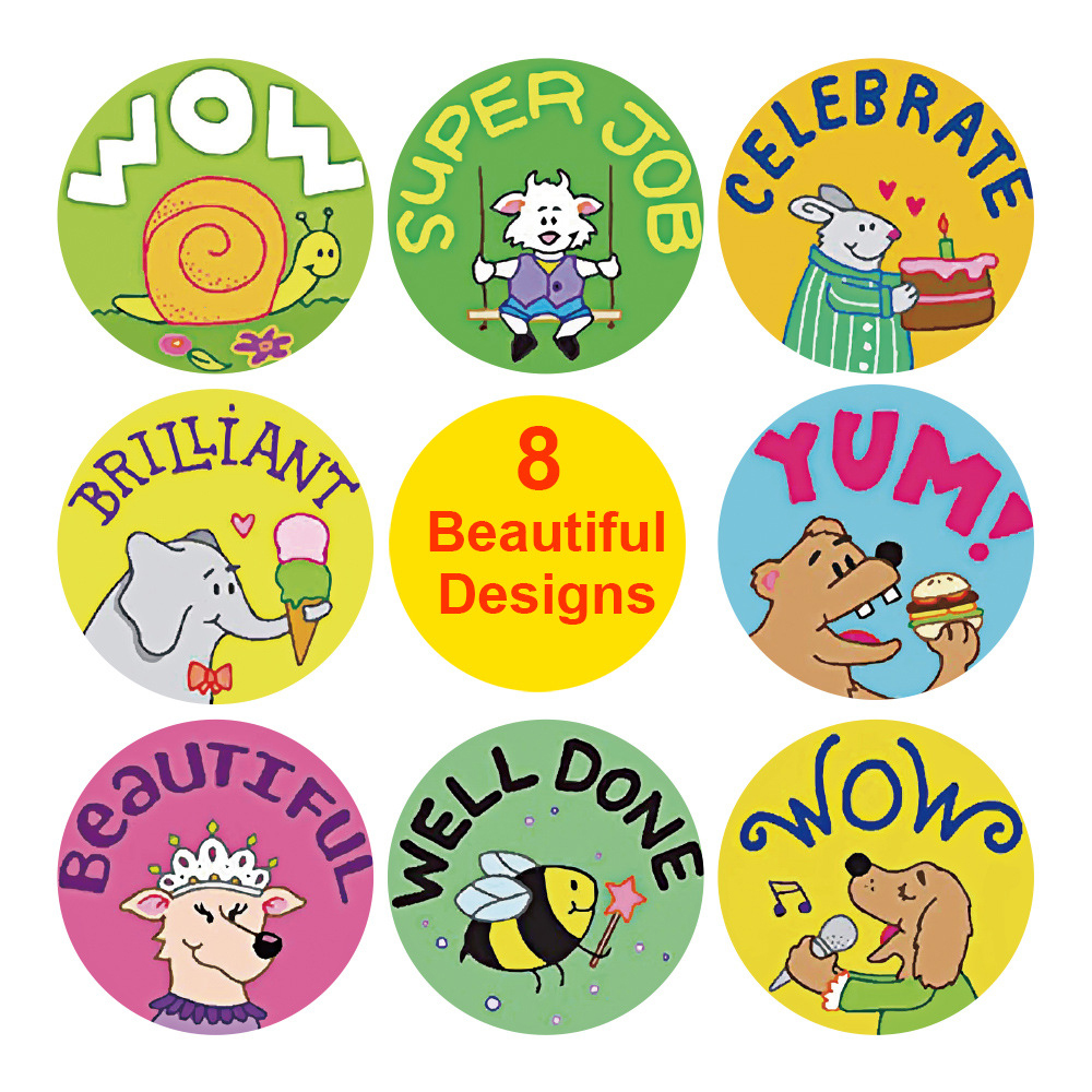 100-500pcs Reward Stickers for Kids Motivational Stickers with Cute Animals for Students Teachers Encouragement Sticker 100-500pcs Reward Stickers for Kids Motivational Stickers with Cute Animals for Students Teachers Encouragement Sticker