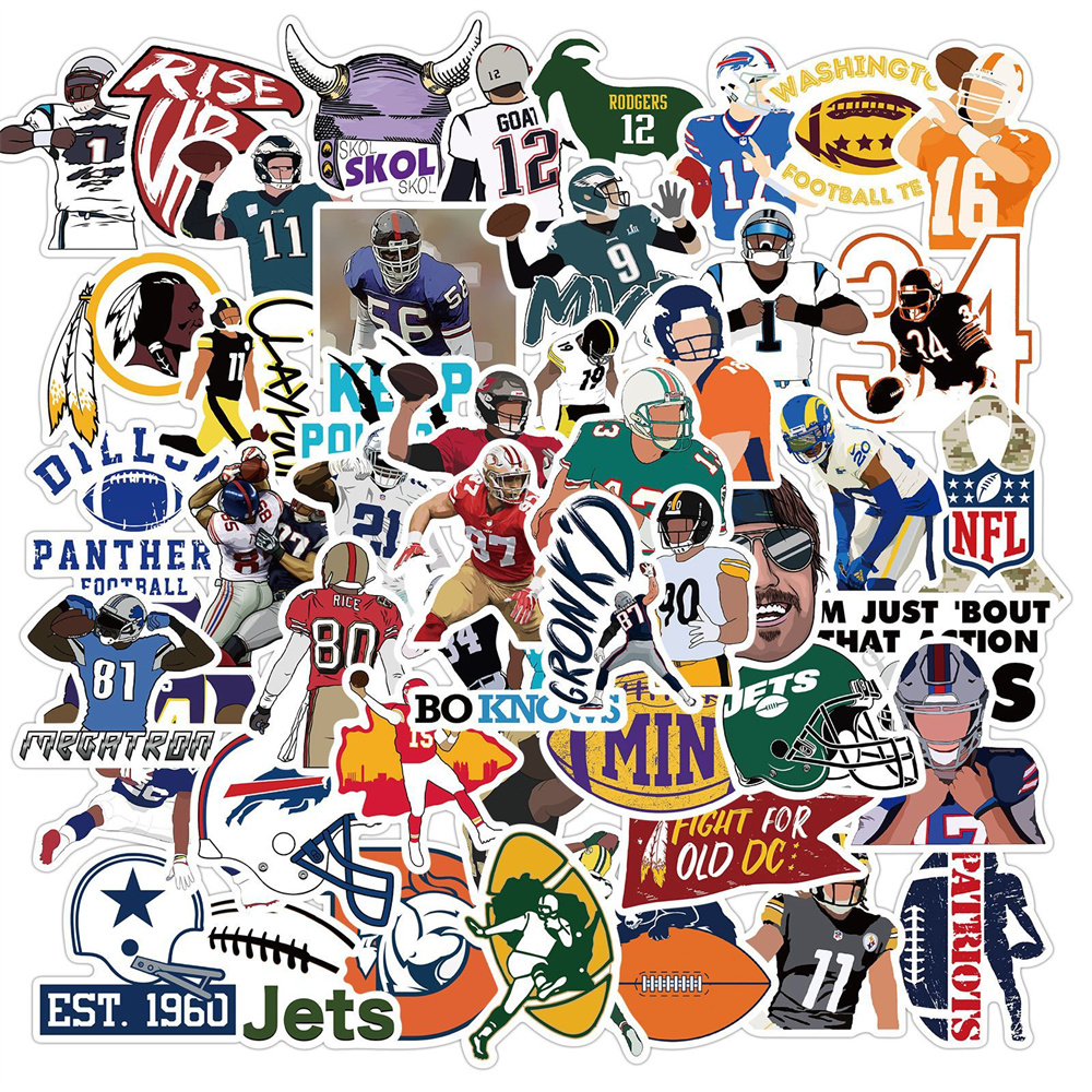 50pcs Sports American Football Stickers For Notebooks Stationery Motivational Sticker Scrapbooking Material Craft Supplies 50pcs Sports American Football Stickers For Notebooks Stationery Motivational Sticker Scrapbooking Material Craft Supplies