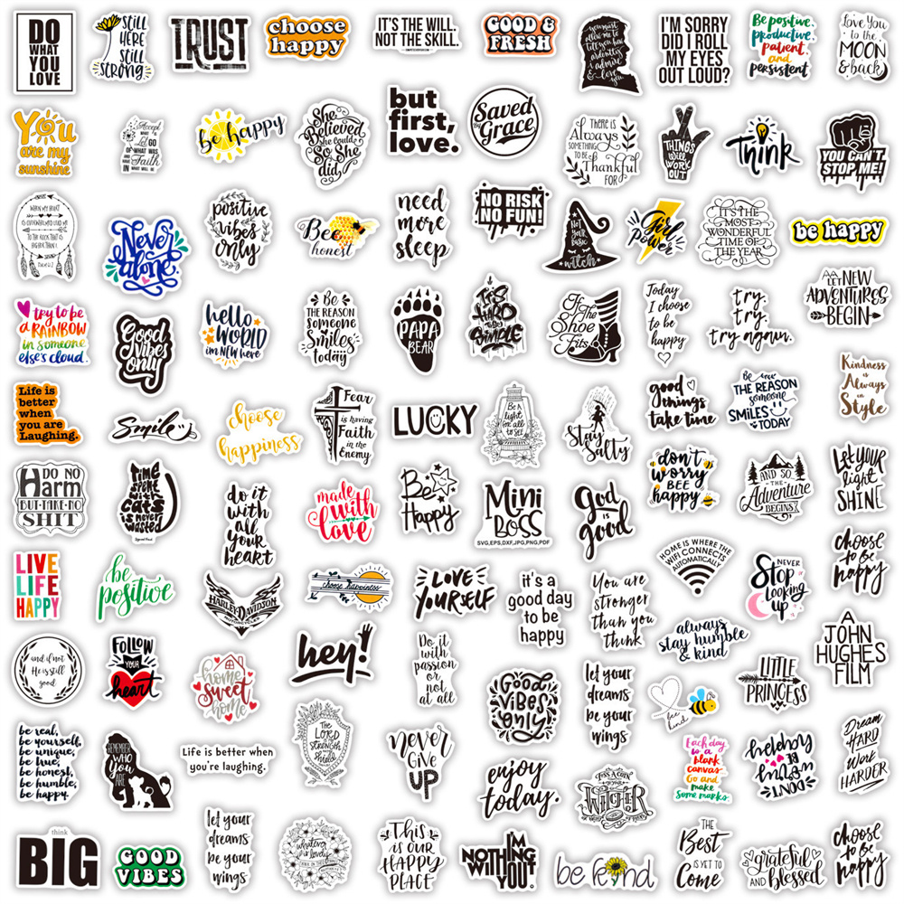100pcs Happy Motivational Stickers For Notebooks Stationery Kscraft Laptop Vintage Sticker Scrapbooking Material Craft Supplies 100pcs Happy Motivational Stickers For Notebooks Stationery Kscraft Laptop Vintage Sticker Scrapbooking Material Craft Supplies
