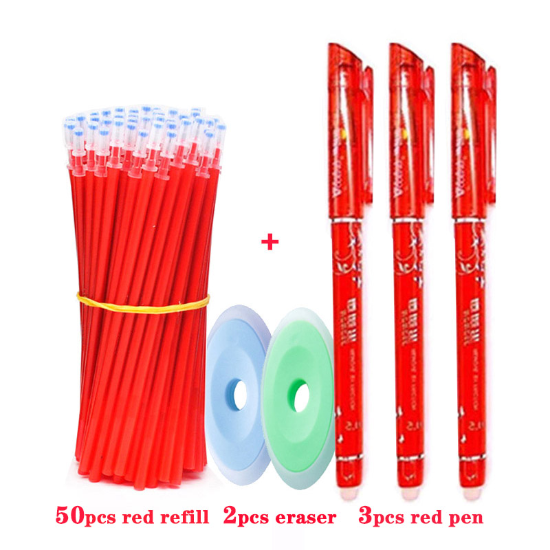 55pcs/set Colored Ink Erasable Pen Refills Rods 0.5mm Magic Erasable Gel Pen Washable Handle Office School Writing Stationery 55pcs/set Colored Ink Erasable Pen Refills Rods 0.5mm Magic Erasable Gel Pen Washable Handle Office School Writing Stationery