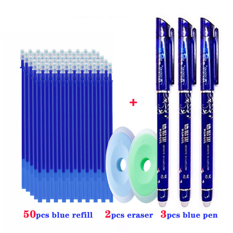 55pcs/set Colored Ink Erasable Pen Refills Rods 0.5mm Magic Erasable Gel Pen Washable Handle Office School Writing Stationery 55pcs/set Colored Ink Erasable Pen Refills Rods 0.5mm Magic Erasable Gel Pen Washable Handle Office School Writing Stationery
