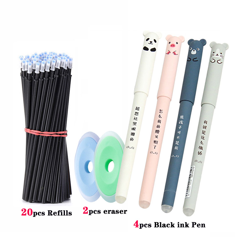 26 pcs/set Animals Panda Erasable Gel Pen 0.5mm Erasable Pen Refills Rods Washable Handle School Office Supplies Stationery 26 pcs/set Animals Panda Erasable Gel Pen 0.5mm Erasable Pen Refills Rods Washable Handle School Office Supplies Stationery