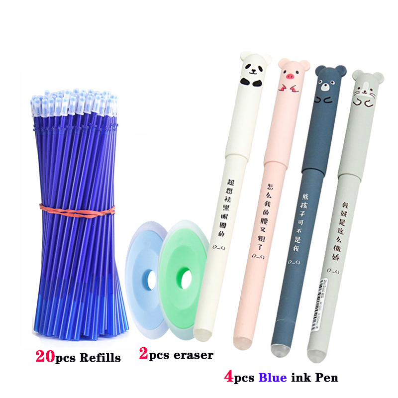 26 pcs/set Animals Panda Erasable Gel Pen 0.5mm Erasable Pen Refills Rods Washable Handle School Office Supplies Stationery 26 pcs/set Animals Panda Erasable Gel Pen 0.5mm Erasable Pen Refills Rods Washable Handle School Office Supplies Stationery