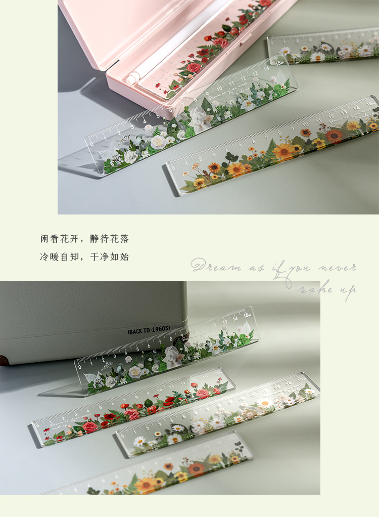 15 cm Daisy rose Ruler Multifunction diy Drawing Tools Student flower Rulers Double-duty School Office Supplies school supplies 15 cm Daisy rose Ruler Multifunction diy Drawing Tools Student flower Rulers Double-duty School Office Supplies school supplies