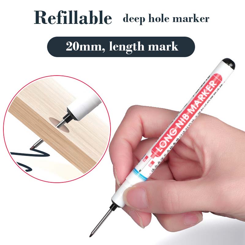 20MM Red/Black/Blue Ink Long Head Markers Bathroom Woodworking Decoration Multi-purpose Deep Hole Marker Pens 20MM Red/Black/Blue Ink Long Head Markers Bathroom Woodworking Decoration Multi-purpose Deep Hole Marker Pens