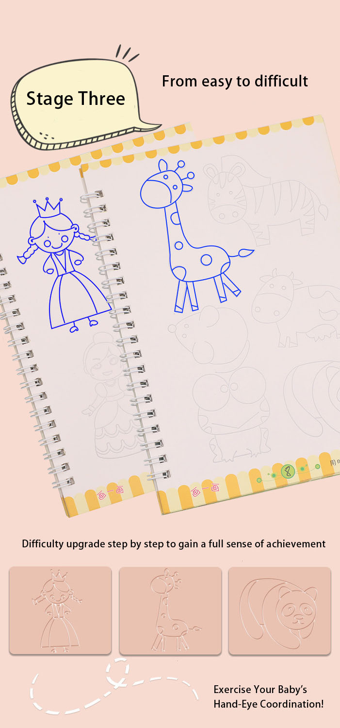 Children's Groove Copybook Toddler Baby Copying Graffiti Hand-Painted Coloring Pencil Sketch Drawing Book Practice Calligraphy Children's Groove Copybook Toddler Baby Copying Graffiti Hand-Painted Coloring Pencil Sketch Drawing Book Practice Calligraphy