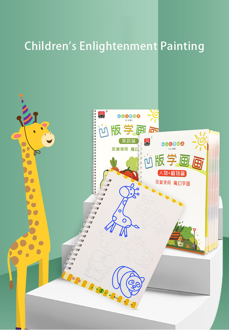 Children's Groove Copybook Toddler Baby Copying Graffiti Hand-Painted Coloring Pencil Sketch Drawing Book Practice Calligraphy Children's Groove Copybook Toddler Baby Copying Graffiti Hand-Painted Coloring Pencil Sketch Drawing Book Practice Calligraphy
