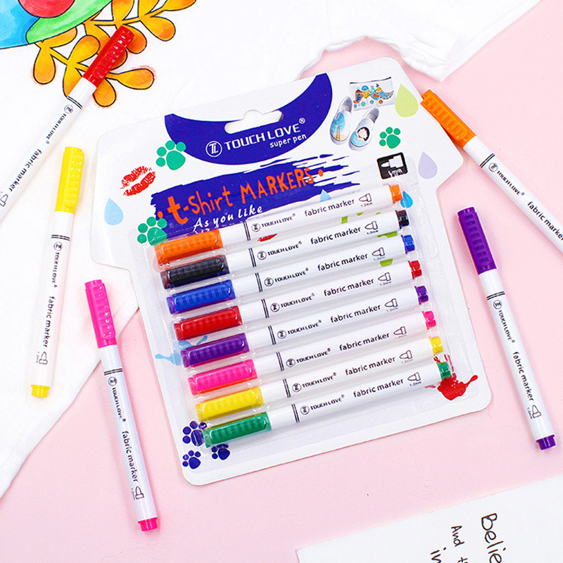8 Colors/Set Fabric Paint Marker Pen Clothes Textile DIY Crafts T-shirt Graffiti Pigment Painting Pen School&Office Stationery 8 Colors/Set Fabric Paint Marker Pen Clothes Textile DIY Crafts T-shirt Graffiti Pigment Painting Pen School&Office Stationery