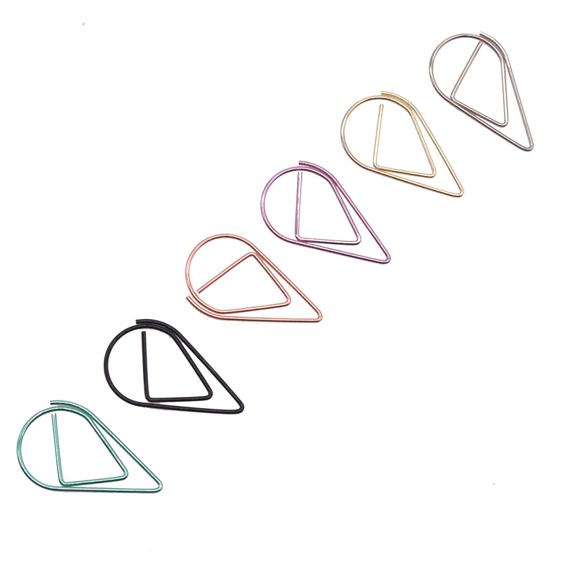 50 Pcs Metal Material Drop Shape Paper Clips Gold Silver Color Kawaii Cute Bookmark Clip Office School Stationery Drop bookmark 50 Pcs Metal Material Drop Shape Paper Clips Gold Silver Color Kawaii Cute Bookmark Clip Office School Stationery Drop bookmark