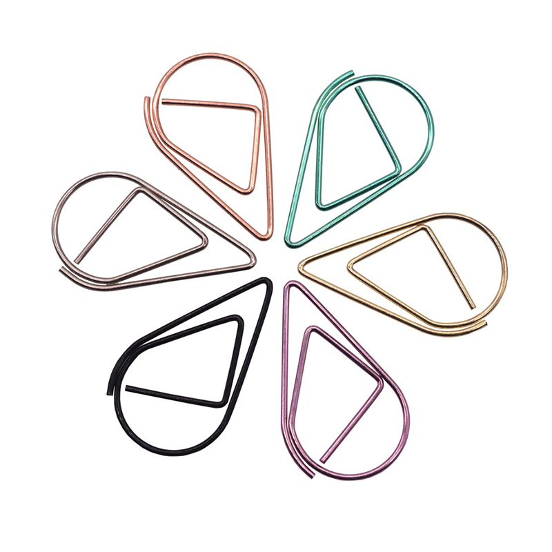 50 Pcs Metal Material Drop Shape Paper Clips Gold Silver Color Kawaii Cute Bookmark Clip Office School Stationery Drop bookmark 50 Pcs Metal Material Drop Shape Paper Clips Gold Silver Color Kawaii Cute Bookmark Clip Office School Stationery Drop bookmark
