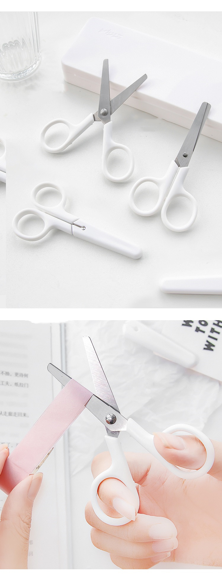 Mini White Color Scissor INS Style Portable Stainless Steel Blade Cutter for Paper Handwork Stationery Office School Gift A6676 Mini White Color Scissor INS Style Portable Stainless Steel Blade Cutter for Paper Handwork Stationery Office School Gift A6676