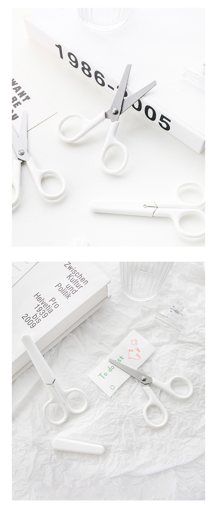 Mini White Color Scissor INS Style Portable Stainless Steel Blade Cutter for Paper Handwork Stationery Office School Gift A6676 Mini White Color Scissor INS Style Portable Stainless Steel Blade Cutter for Paper Handwork Stationery Office School Gift A6676
