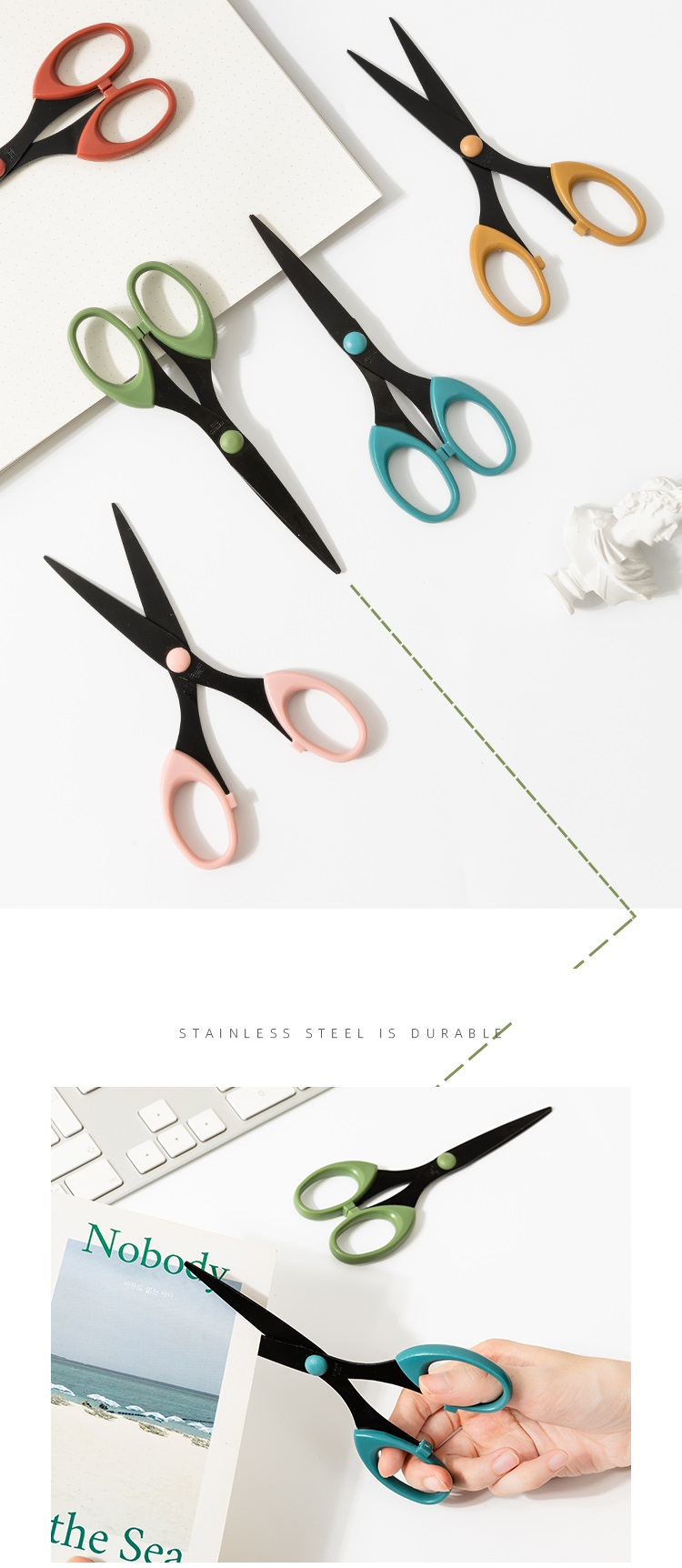 Morandi Color Scissor Stainless Steel Blade Safe Design Cutter for Fine Art Diary Album Craft Stationery Office School A6613 Morandi Color Scissor Stainless Steel Blade Safe Design Cutter for Fine Art Diary Album Craft Stationery Office School A6613