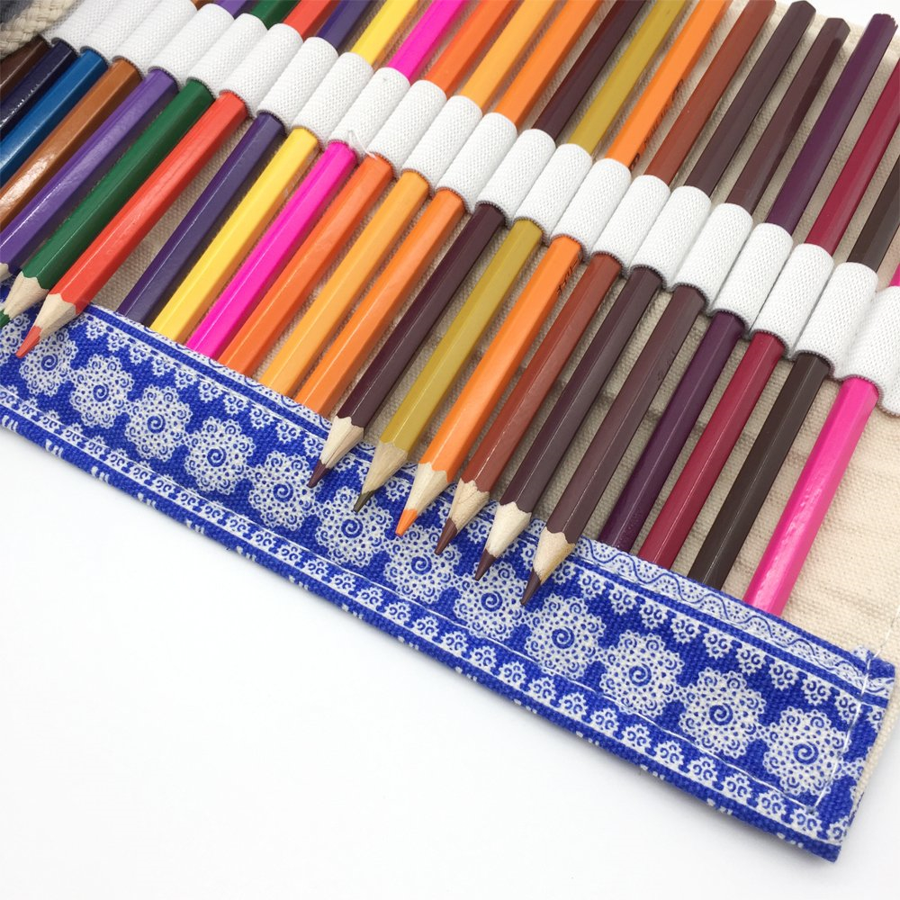 Elephant Red Black Tree National Style Pattern Canvas Colored Pencil Roll Wrap 12/24/36/48/72 Slots Storage Pencil Easy To Use Elephant Red Black Tree National Style Pattern Canvas Colored Pencil Roll Wrap 12/24/36/48/72 Slots Storage Pencil Easy To Use