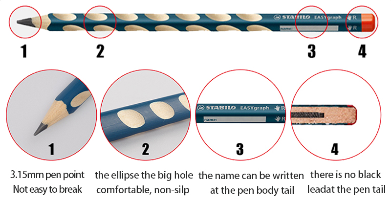 1pc Stabilo EasyGraph Ergonomic Graphite Pencil | Sharpener HB Left/Right Handed Safe Non-toxic Standard Pencils School Gift 1pc Stabilo EasyGraph Ergonomic Graphite Pencil | Sharpener HB Left/Right Handed Safe Non-toxic Standard Pencils School Gift