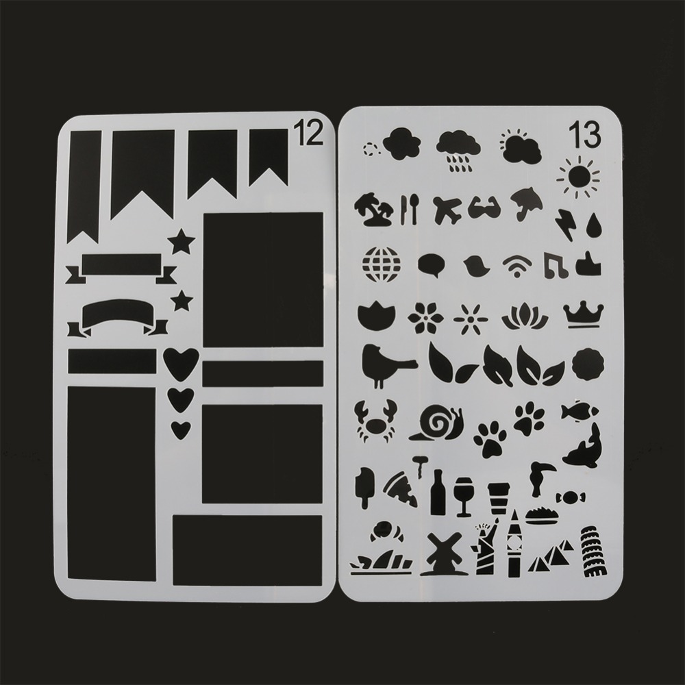 20 Pcs Layering Stencils for Scrapbooking/Photo Album Stamps Embossing DIY Template Letter Stencil para pintura em parede 20 Pcs Layering Stencils for Scrapbooking/Photo Album Stamps Embossing DIY Template Letter Stencil para pintura em parede