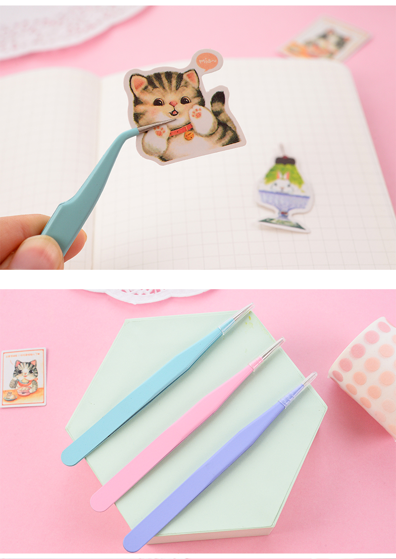 Yoofun 1pc/pack Stainless Steel Tweezers Accessories Sticker Tool for Scrapbooking Journals Utility Knife Kawaii Stationery Yoofun 1pc/pack Stainless Steel Tweezers Accessories Sticker Tool for Scrapbooking Journals Utility Knife Kawaii Stationery