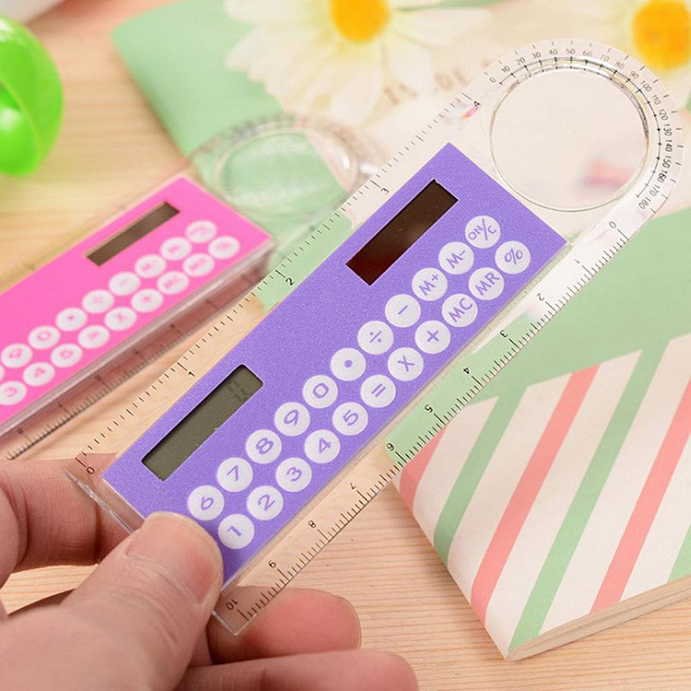 Hot Sale Mini Ultra-thin Straight Ruler with Solar Calculator Magnifier Multifunction Calculator 10cm School Office Supplies Hot Sale Mini Ultra-thin Straight Ruler with Solar Calculator Magnifier Multifunction Calculator 10cm School Office Supplies