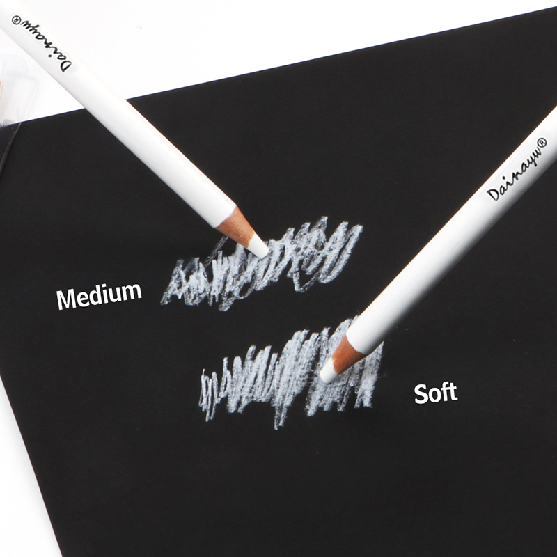 Dainayw White Charcoal Pencils Drawing Set, 6 Pcs Smooth Soft & Medium Sketching Pencil for Highlighting Art Supplies Dainayw White Charcoal Pencils Drawing Set, 6 Pcs Smooth Soft & Medium Sketching Pencil for Highlighting Art Supplies