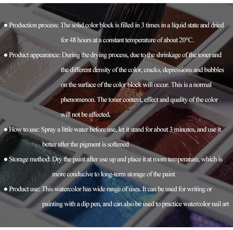 Pearlescent/Gem/Starry Solid Watercolor Paints 6/12 Colors Pearlescent Pigment Art Metallic Glitter Acuarela School Stationery Pearlescent/Gem/Starry Solid Watercolor Paints 6/12 Colors Pearlescent Pigment Art Metallic Glitter Acuarela School Stationery