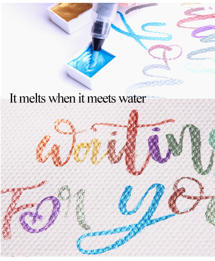 Pearlescent/Gem/Starry Solid Watercolor Paints 6/12 Colors Pearlescent Pigment Art Metallic Glitter Acuarela School Stationery Pearlescent/Gem/Starry Solid Watercolor Paints 6/12 Colors Pearlescent Pigment Art Metallic Glitter Acuarela School Stationery