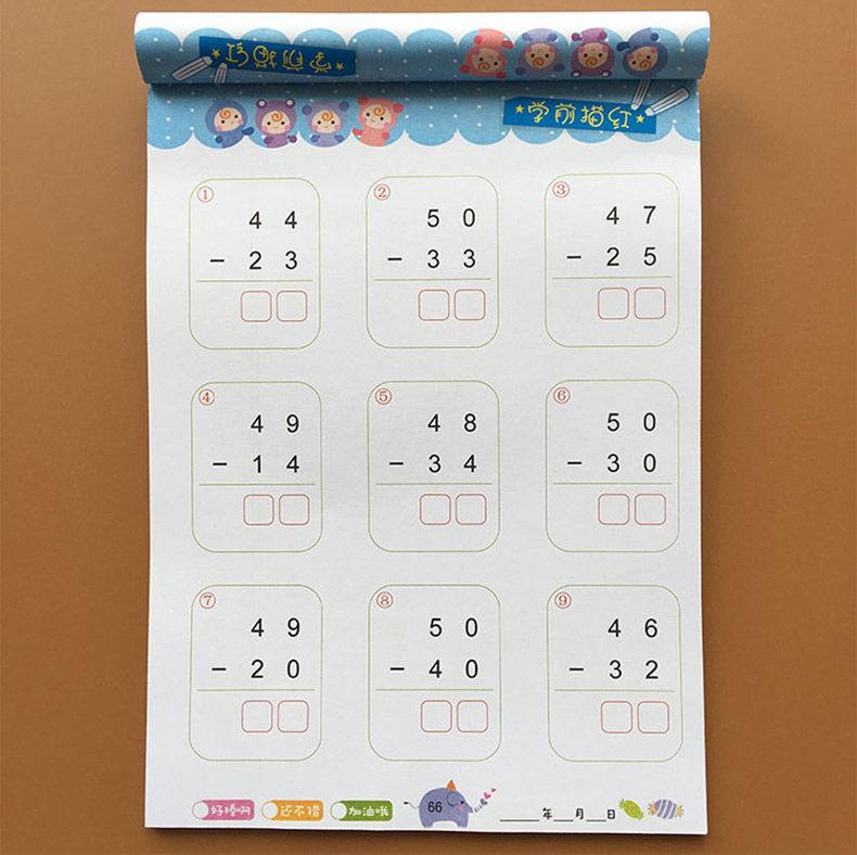 80 Pages / Book of Children's Addition and Subtraction Learning Mathematics Chinese Character Strokes Handwriting Exercise Books 80 Pages / Book of Children's Addition and Subtraction Learning Mathematics Chinese Character Strokes Handwriting Exercise Books