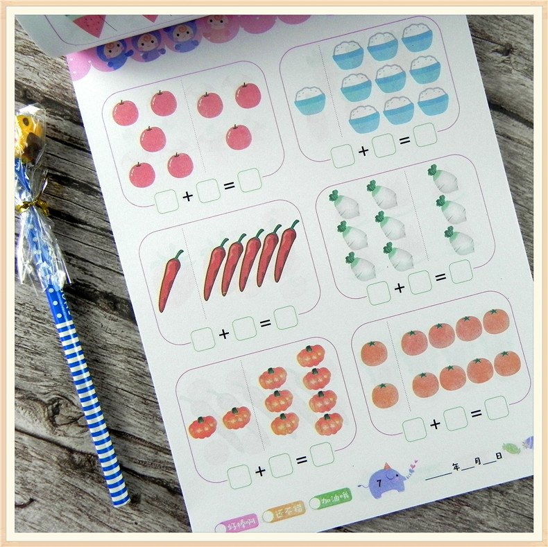 80 Pages / Book of Children's Addition and Subtraction Learning Mathematics Chinese Character Strokes Handwriting Exercise Books 80 Pages / Book of Children's Addition and Subtraction Learning Mathematics Chinese Character Strokes Handwriting Exercise Books