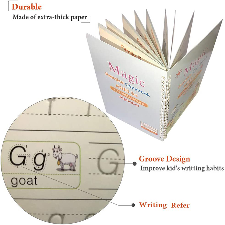 Magic Book Montessori Calligraphy Copybook Children's Notebook Reusable Calligraphy Handwriting Copybook Copybook Writing Gifts Magic Book Montessori Calligraphy Copybook Children's Notebook Reusable Calligraphy Handwriting Copybook Copybook Writing Gifts