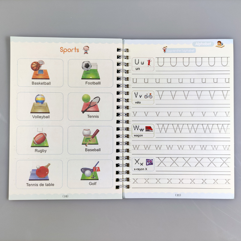 French 3D Groove Magic Practice Copybook Children's Book Learning Numbers French Letters Calligraphy Writing Exercise Books Gift French 3D Groove Magic Practice Copybook Children's Book Learning Numbers French Letters Calligraphy Writing Exercise Books Gift