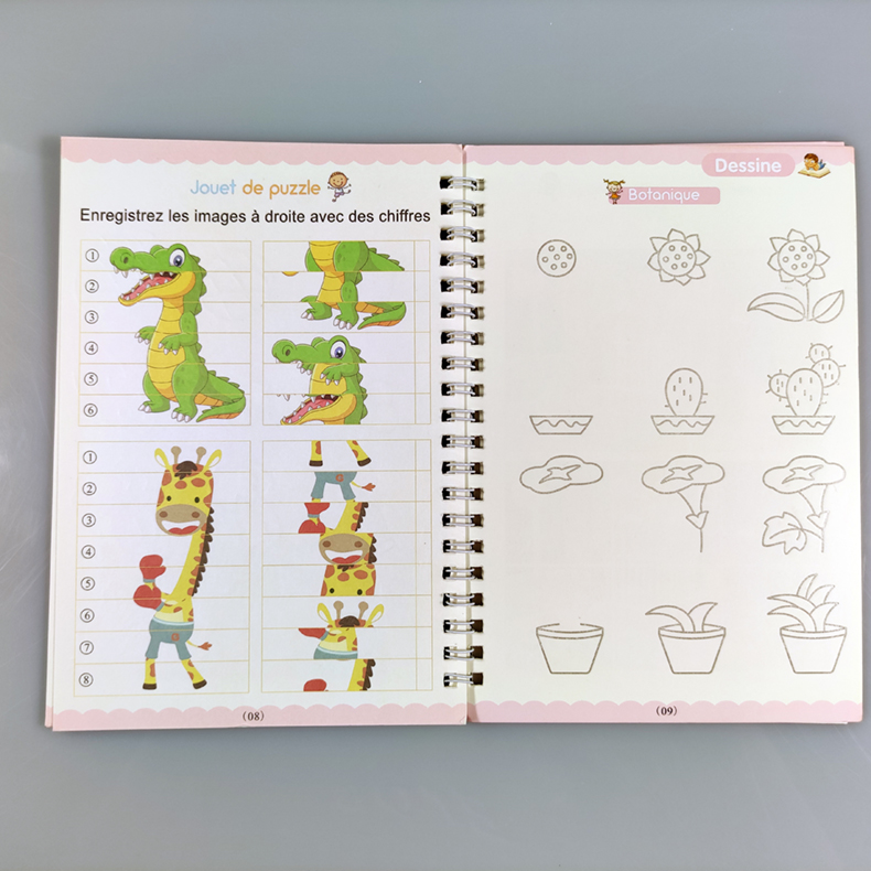 French 3D Groove Magic Practice Copybook Children's Book Learning Numbers French Letters Calligraphy Writing Exercise Books Gift French 3D Groove Magic Practice Copybook Children's Book Learning Numbers French Letters Calligraphy Writing Exercise Books Gift